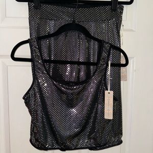 Sequin Biker Short Set